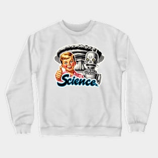 Science Thumbs Up Funny Retro Artificial Intelligence AI Crewneck Sweatshirt